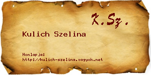 Kulich Szelina névjegykártya